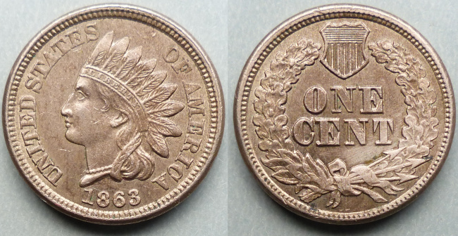 1863 Indian Head cent / penny